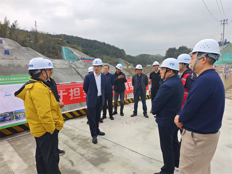 3月27日，县长王奇勇带队调研防洪工程项目建设情况，米兰官方端网页版党委书记、董事长洪筱明，副总经理张高峰陪同调研。.jpg
